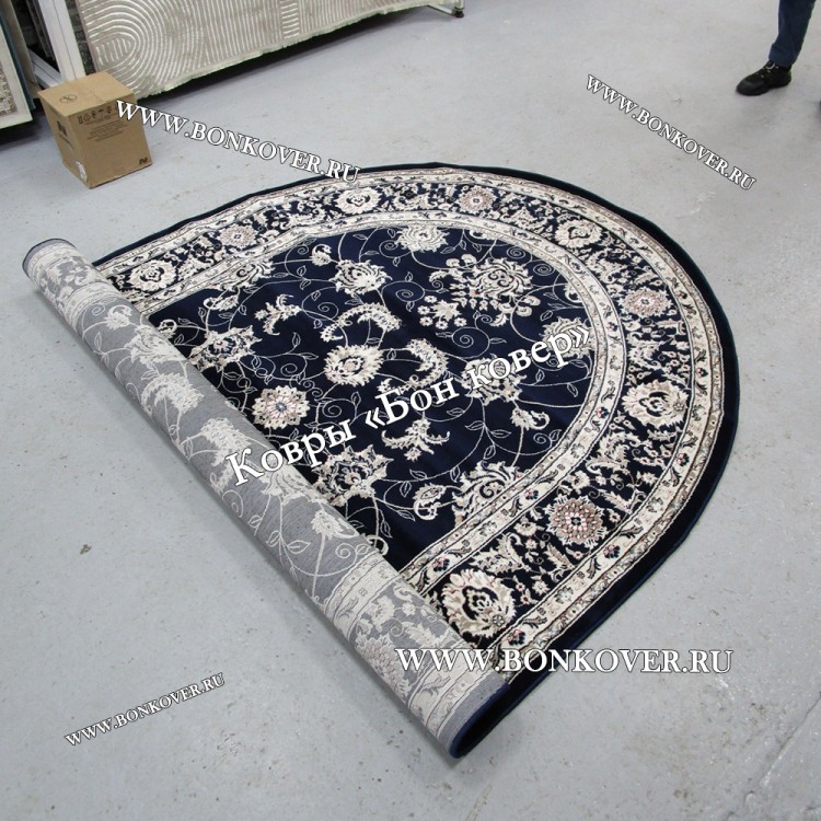 Турецкий Ковер Для гостиной дизайн 79 синий Овал