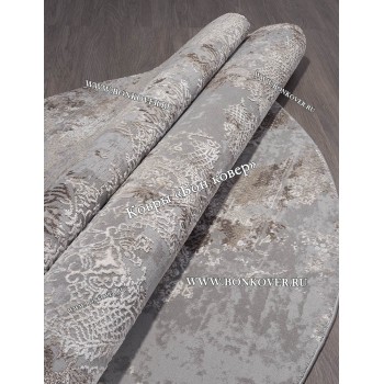 Абстрактный ковер дизайн 79 коричневый с серым Круг