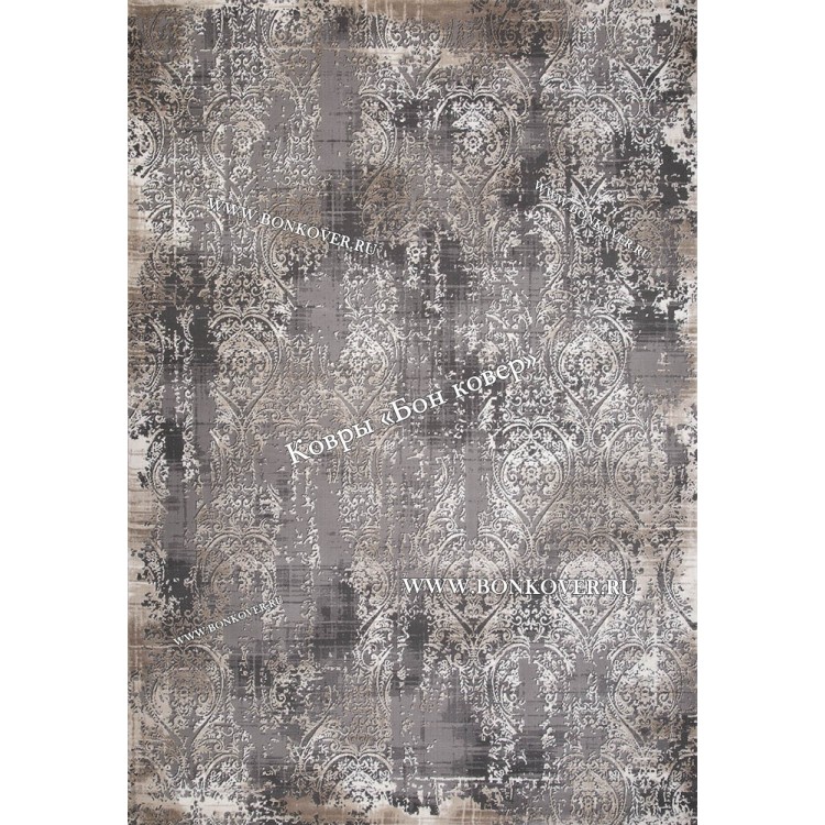 Абстрактный ковер дизайн 99 коричневый с серым